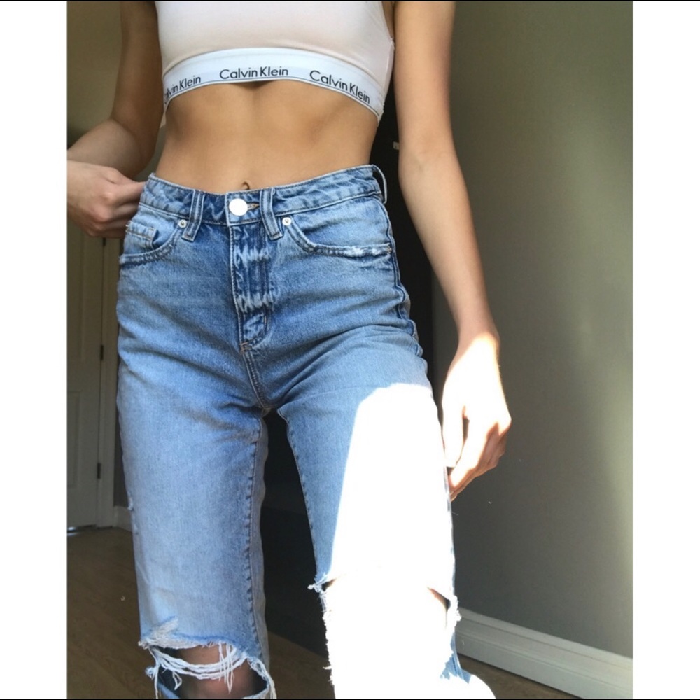 High Waisted Straight Leg Jeans